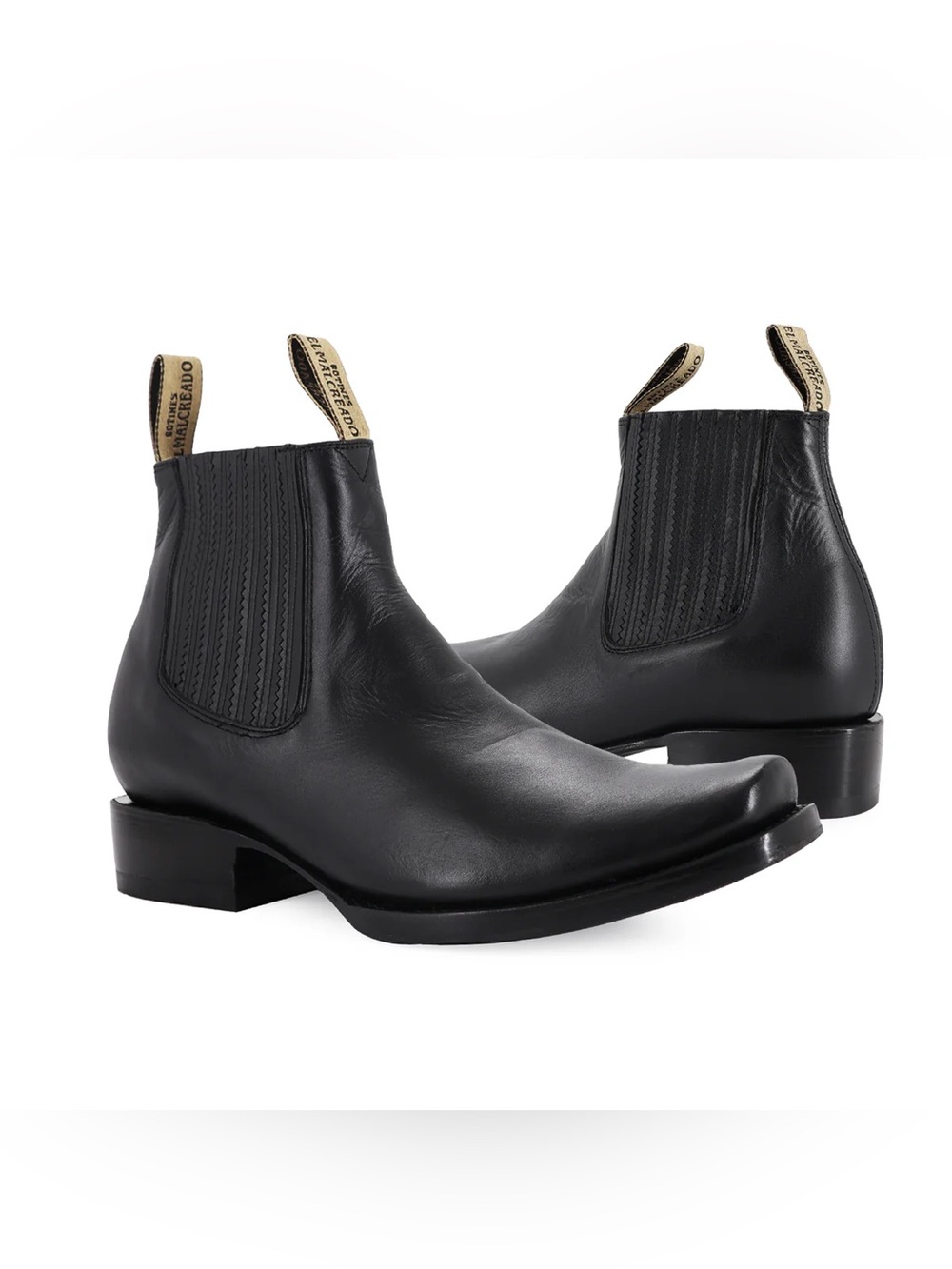 NIB EL MALCREADO BOTÍN DUBAI FLOTER BLACK LEATHER WESTERN CHELSEA BOOTS SZ. 10.5